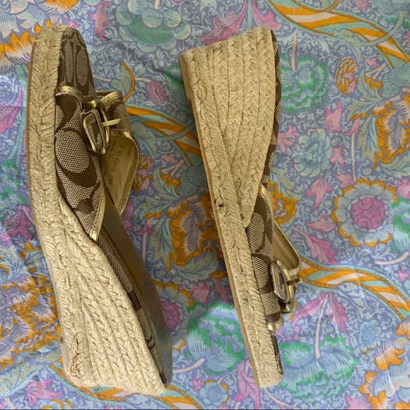Coach NWT woven classic wedges - Picture 5 of 5